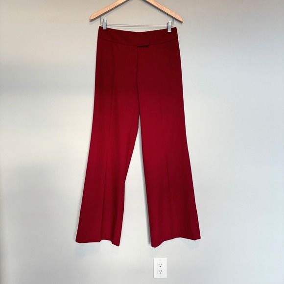 Jacob Size 5/6 Trousers Red Wide Leg Pants Business Chic Office Holiday Party - Picture 2 of 10